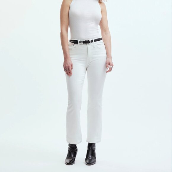 Madewell The Curvy Kick Out Crop‎ White Jeans NWT 26 - Picture 1 of 12